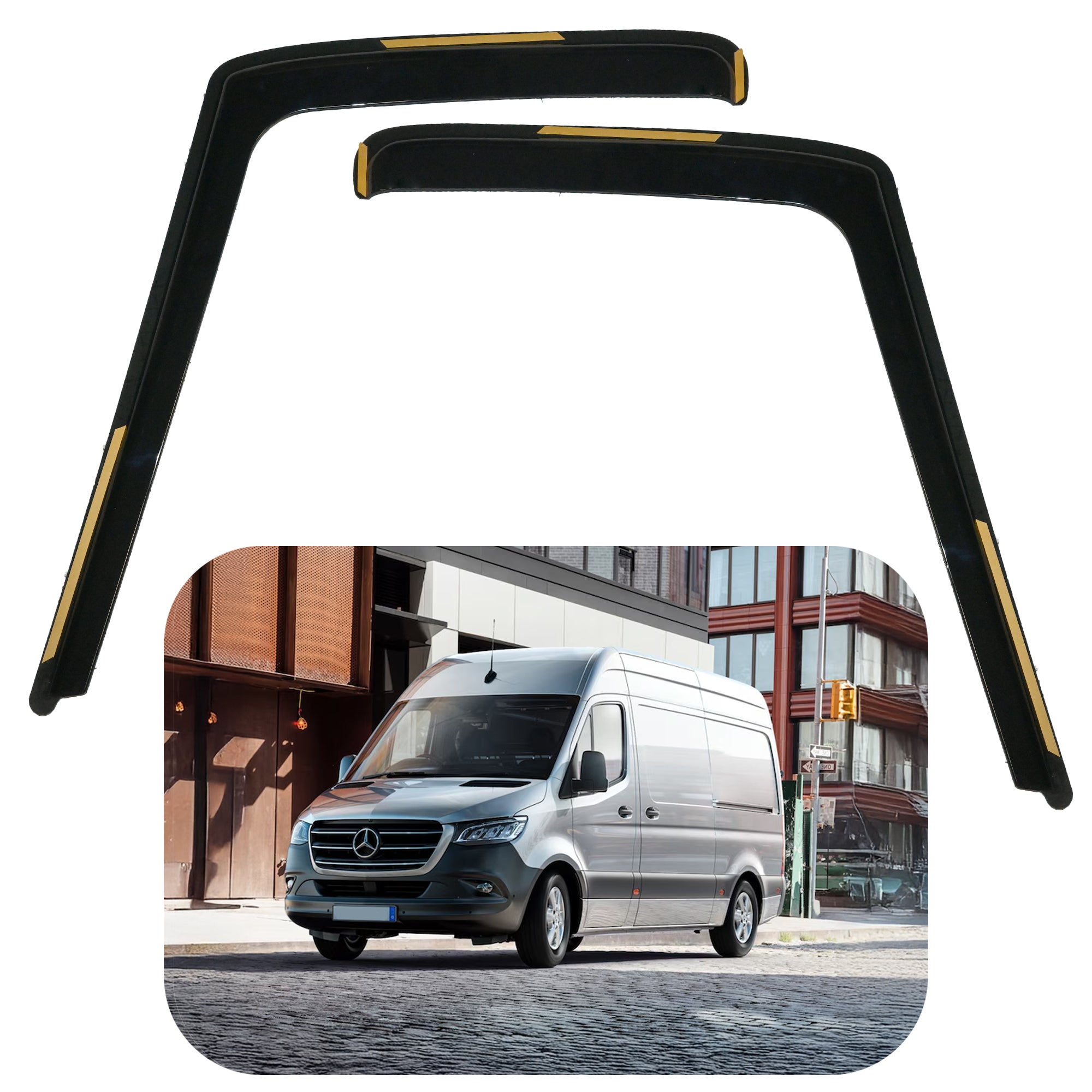 Owiewki do samochodu (wkładane do uszczelki) - Mercedes Benz Sprinter 2006 - 2024 VehPart